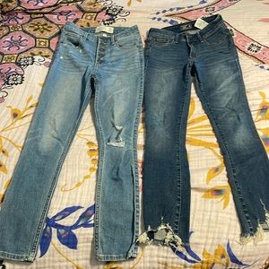 Two pairs Abercrombie jeans size 24.